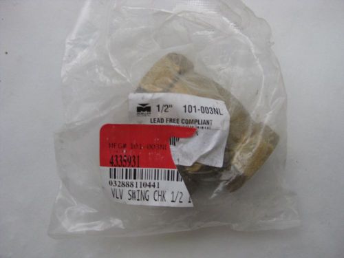 Brand new mueller check valve  swing 1/2 &#034; ips brass 101-003nl for sale