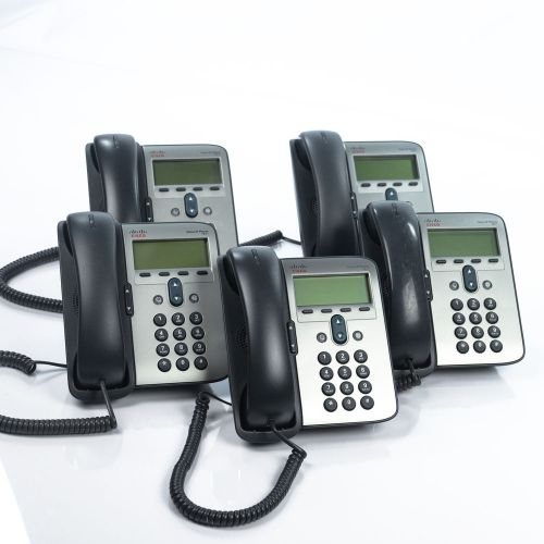 Cisco Systems 7911 Unified VoIP IP Phone CP-7911 Telephone With Stand Lot of 5