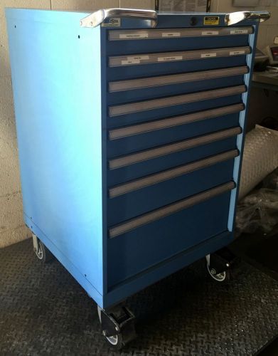 Lista 8 drawer mobile tool storage cabinet 28&#034; x 28&#034; x 38&#034; w/ hydraulic fitting for sale