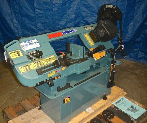 Turnpro 7&#034; x 12&#034; horizontal 3 speed geared head band saw 1hp 220v for sale