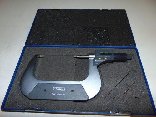 Fowler 3-4&#034;/.00005&#034; Digital Blade Micrometer with case - FQ10