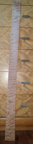 Quilted maple raw wood veneer 44 1/2&#034; x 2 3/8&#034; pillowed 1/42&#034; thickness