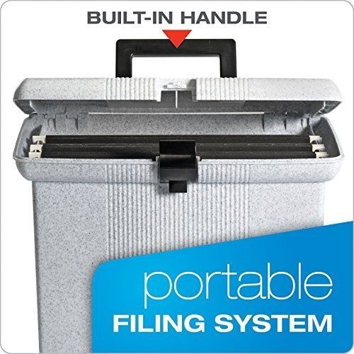 Oxford portfile portable file box, granite, 11 h x 14 w x 6-1/2 d (41737) for sale