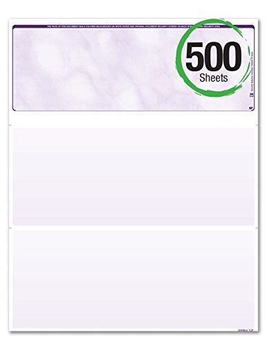 BLANK Business Standard Voucher Check Stock (Check On Top with two stubs /