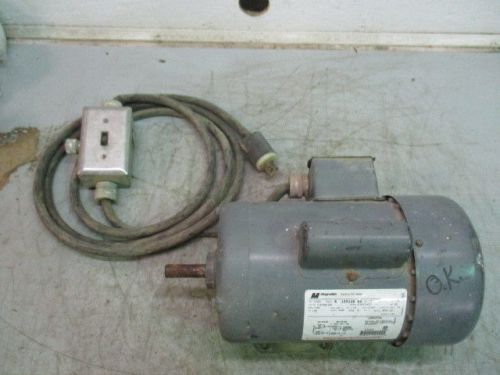 MAGNETEK 1/2HP SINGLE PHASE MTR W/CORD &amp; SWITCH #6131131D MODEL-8-159126-02 USED