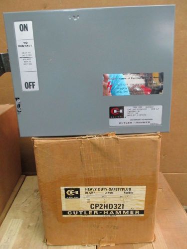 NEW CUTLER-HAMMER FUSIBLE SAFETY BUS PLUG CP2HD321 30 AMP 3 PH 120/240 V