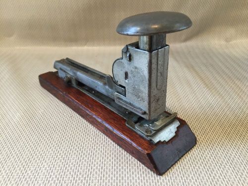 1940s Ace Pilot Desktop Stapler w/ Wood Base - 402-V