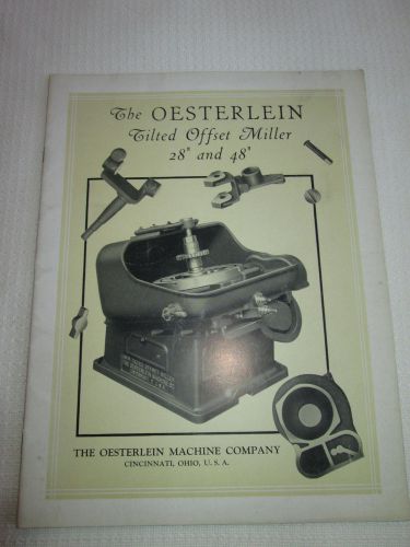 Oesterlein Machine Co Cincinnati Ohio Tilted Offset Milling Metal Working D