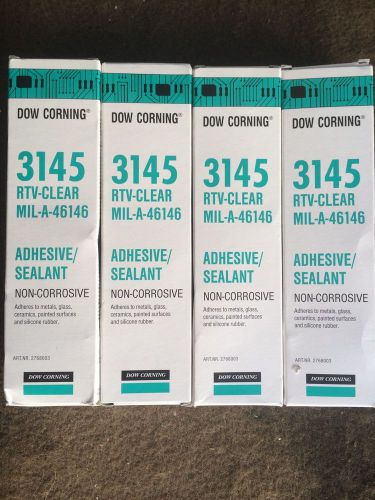 Dow Corning RTV-3145 Clear Silicone Adhesive - 3 oz (90ml) Tube (Lot of 4) New