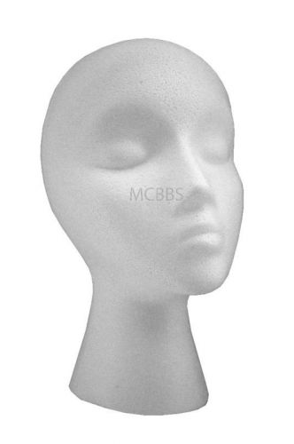 LOT OF 12 STYROFOAM MANNEQUIN HEAD FOR WIG/HAT/DISPLAYS