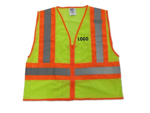 50 contrasting stripe best vest 1103 class 2 zipper safety vests w/ free logo! for sale