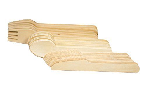Perfect Stix Green Cutlery Kit-200ct Wooden Disposable Cutlery Kit of 100 New
