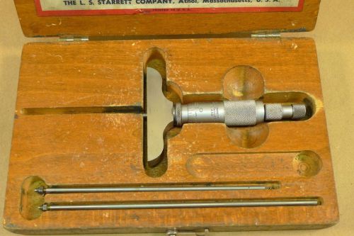 Starrett no. 440 depth micrometer 0-3&#034; in box machinist tools *l for sale