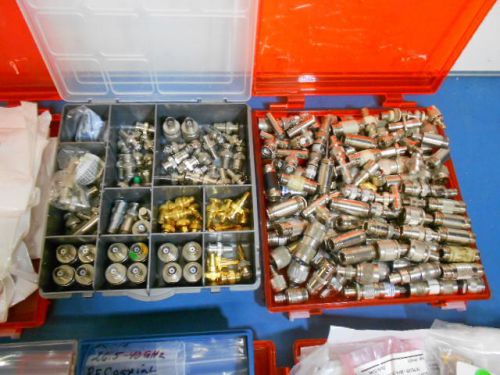 Assorted sma bnc apc-7 connectors &amp; adaptors great for anyone’s lab (lot of 341) for sale
