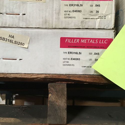 FIller Metals Stainless Steel ER316LSi .045&#034; 30 lb Mig Welding Wire NEW