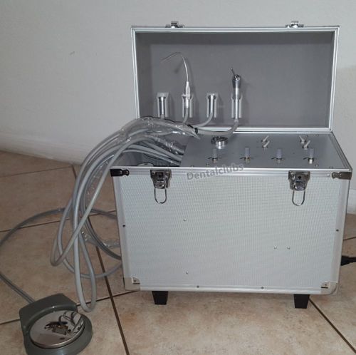 Portable Dental Unit+Air Compressor+Suction System+3Way Syringe+High/Low HP Tube