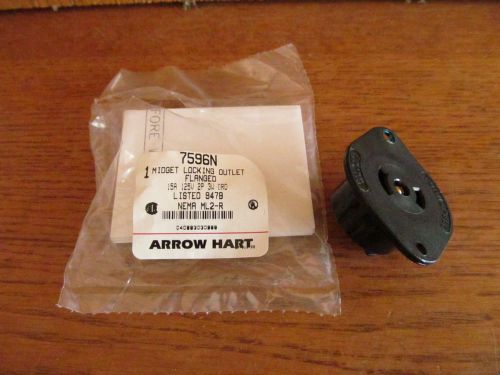 Cooper arrow hart midget locking receptacle outlet 15a/125v  ml2-r #7596n (t-93) for sale
