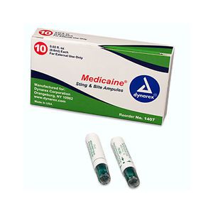 Dynarex 1407 ampules medicaine sting and bite swabs 6cc box of 10 latex free for sale