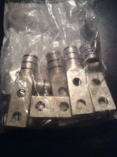 Burndy Yav28L2Nt38Fx, 2 Hole Flex Lug 4/0, 8 Piece