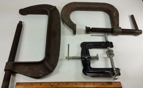 2 VINTAGE C-CLAMPS &amp; 1 Pony clamp    B&amp;C    Armstrong