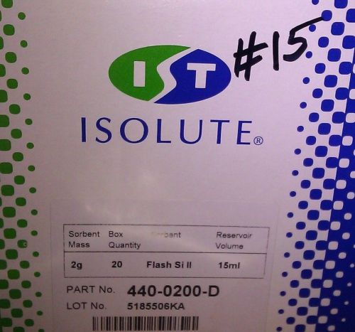 Ist isolute cartridge flash si ii, 2g / 15ml column for chromatography 15 for sale