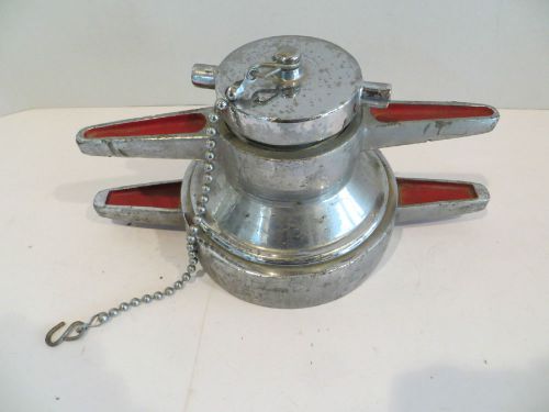 Vintage Fire Truck Hydrant Chrome Cap &amp; Reducer Fitting
