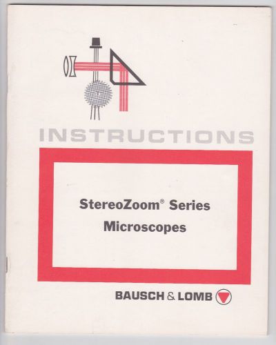 Bausch &amp; Lomb Microscopes StereoZoom Series Instruction Book *Free Ship*
