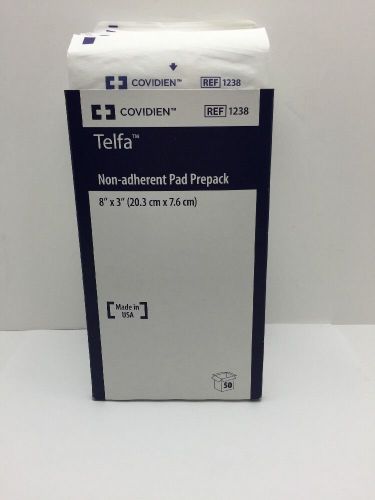 Covidien 1238 telfa non-adherent pads prepack, 8&#034; x 3&#034;  pack of 49 for sale