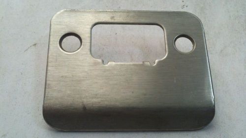 Brushed Chrome door strike plate  2 1/4&#034; x 1 9/16&#034; rolled lip dead latch E2234