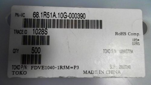 75-pcs inductor/transformer 2-pin smd toko fdve1040-1r5m 10401r5 fdve10401r5m for sale