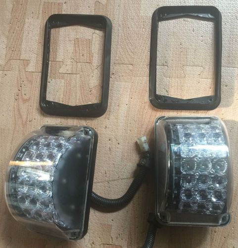 Pair Whelen 600 Series Rota Beam Super LED Lighthead Clear Lens 6RBRC 6RBBC