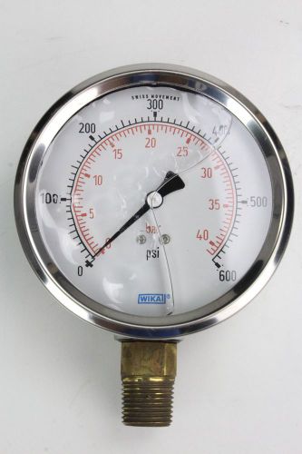 NEW WIKA 9734389 Industrial Pressure Gauge Hydraulic Copper Alloy Wetted Parts
