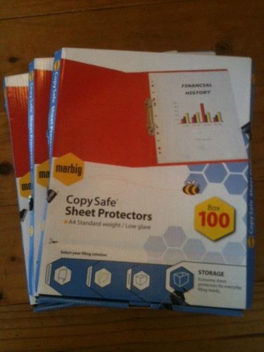 *GRAB A BARGAIN* 3x UNOPENED BOXES x 100 PIECE A4 LOW GLARE SHEET PROTECTORS