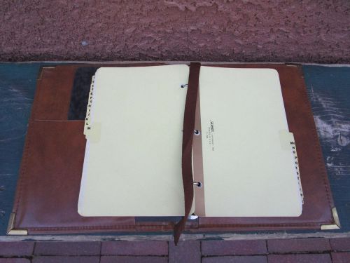 Vintage Brown Weekly Planner Organizer Binder Aico USA Alphabetical Dividers