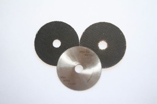 Blade, wheel, disk assortment for 2&#034; mini-chop saw, 3 blades; steel and abrasive for sale