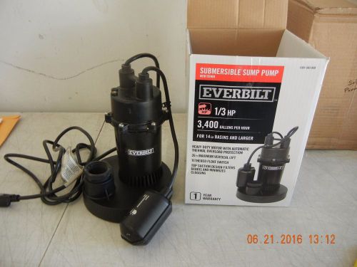 Everbilt 1/3 hp submersible sump pump for sale