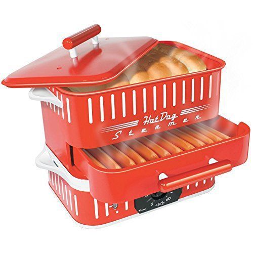 Cuizen Steamers CST-1412B Retro Hot Dog Steamer Red New Free Shipping Sale