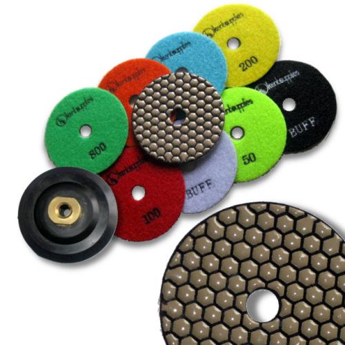 Kent 10 dry 4&#034; premium quality, 2mm thick, diamond polishing pads, m14 holder for sale