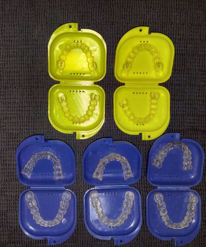 Five Invisalign Upper and Lower Trays and Five Cases   FREE US 48 S&amp;H w/BIN!