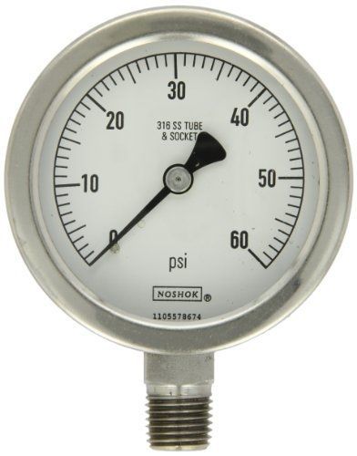 NOSHOK 400 Series All Stainless Steel Dry/Fillable Dial Indicating Pressure
