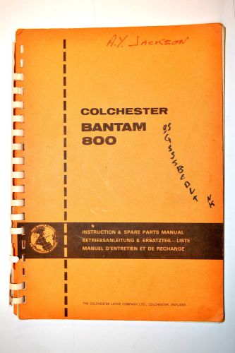 Colchester bantam 800 instruction &amp; spare parts manual #rr872 machinist lathe for sale