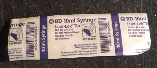 (Lot of 5) BD 309604 10cc Luer-Lok Tip Syringe - Free Shipping