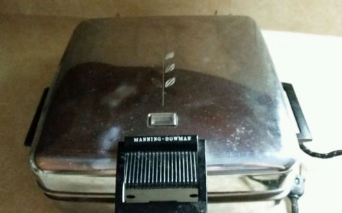 Manning-Bowman Art Deco Square Waffle Maker. Model 37502 USA 1400 Watts