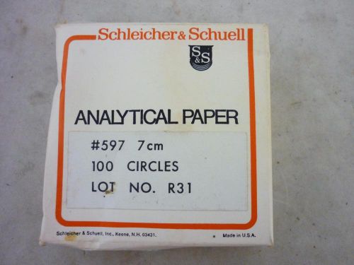 Schleicher &amp; Schuell Analytical Paper 7cm #597 100Pk