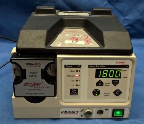 Stryker endoscopy hummer 2 ent micro debrider w/ foot pump for sale