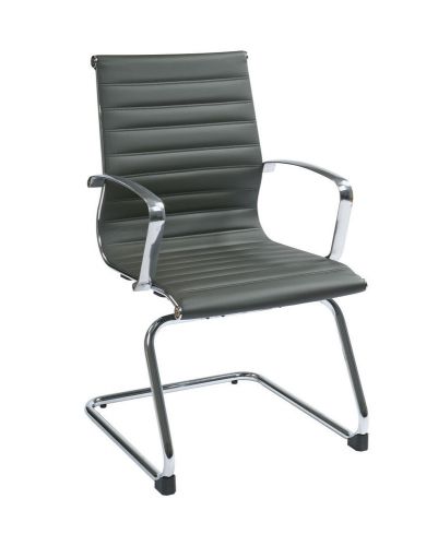 Grey Bonded Leather Visitors Chair