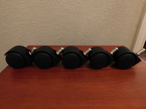 (5) set office chair black caster replacement wheels for sale