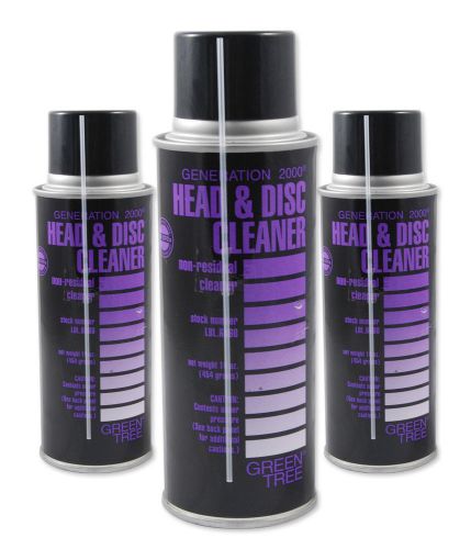 Head &amp; disc cleaner spray solvent 16oz can 3pc lot new for sale