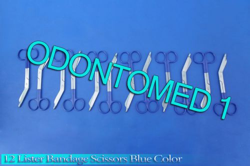 12 Lister Bandage Nurse Scissors - Color Handles(Blue)