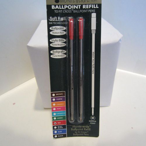 2 CROSS BALL POINT REFILLS--RED SOFTROLLER-MED-BY MONTEVERDE